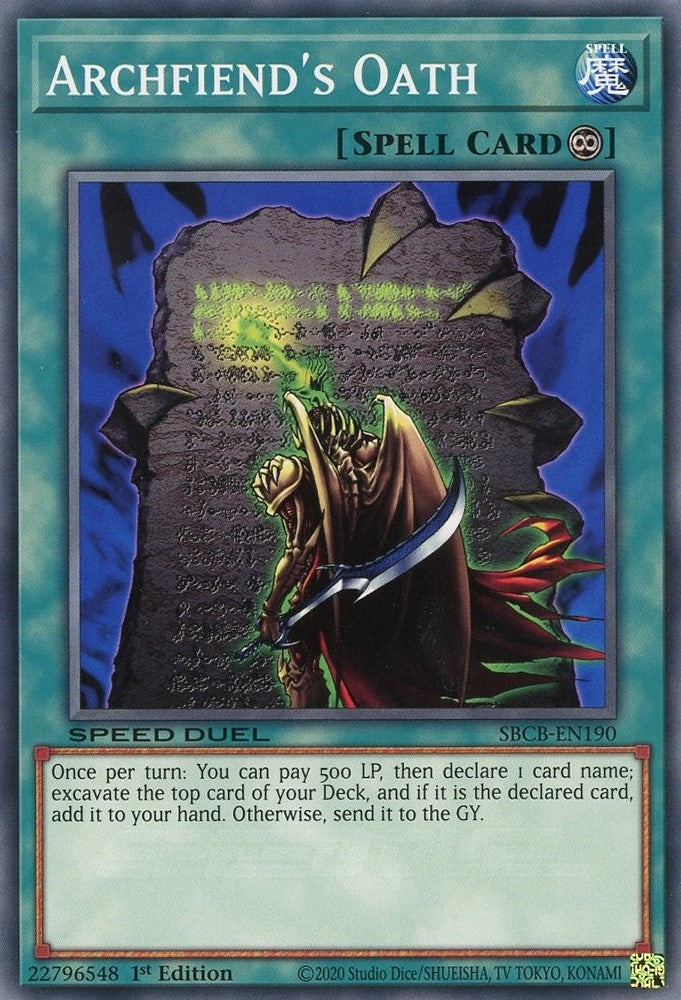 Image for Archfiend's Oath (SBCB-EN190) (SBCB) - YuGiOh