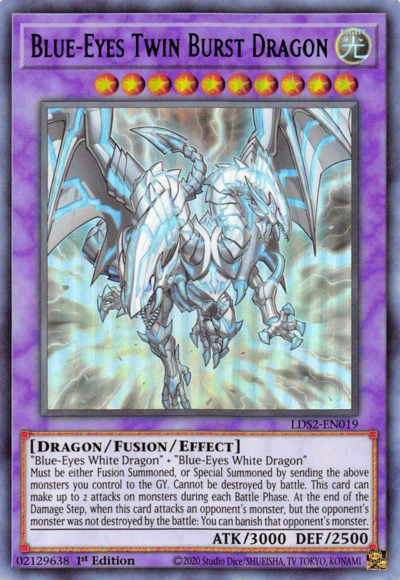 Image for Blue-Eyes Twin Burst Dragon (Green) (LDS2-EN019) (LDS2) - YuGiOh