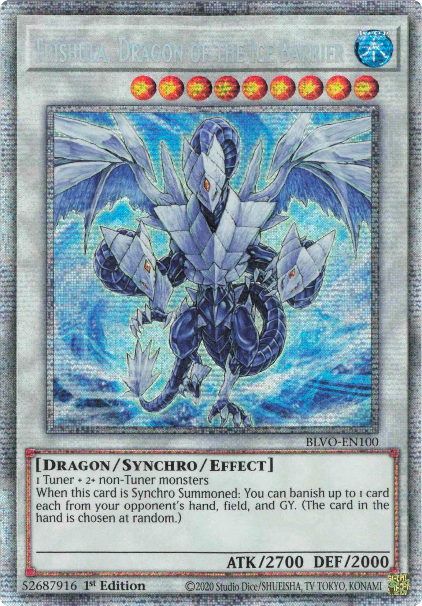 Trishula, Dragon of the Ice Barrier (Starlight Rare) (BLVO-EN100) (BLVO)