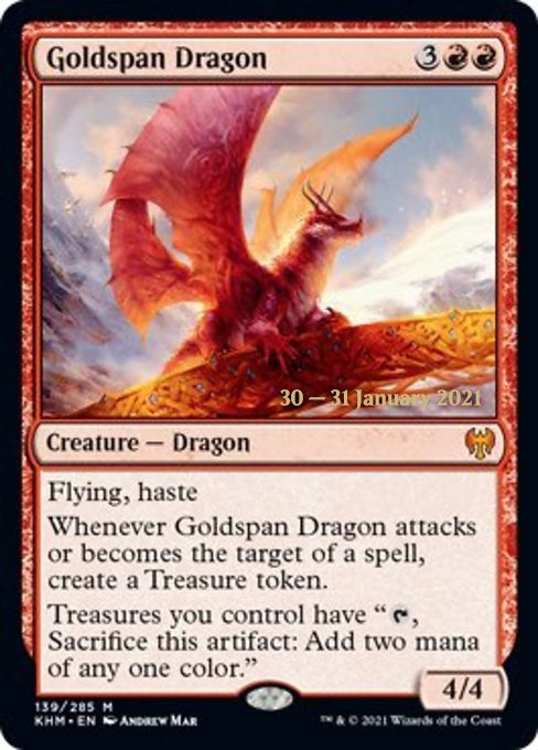 Image for Goldspan Dragon (139) (Prerelease Cards) - Magic: The Gathering