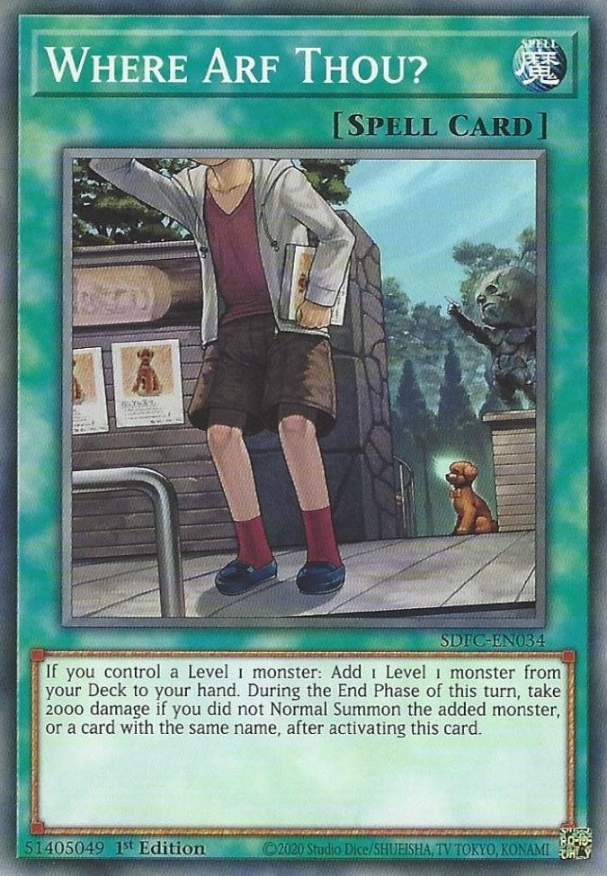 Image for Where Arf Thou? (SDFC-EN034) (SDFC) - YuGiOh
