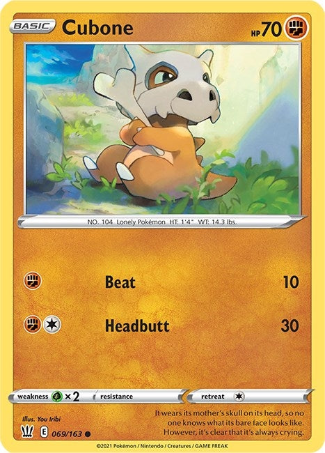 Image for Cubone (069/163) (SWSH05) - Pokemon