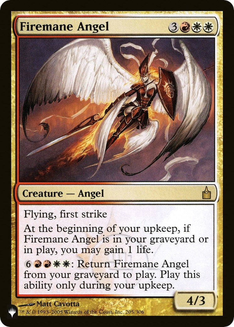 Image for Firemane Angel (205/306) (The List Reprints) - Magic: The Gathering