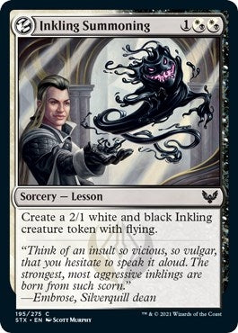 Image for Inkling Summoning (195) (Strixhaven: School of Mages) - Magic: The Gathering