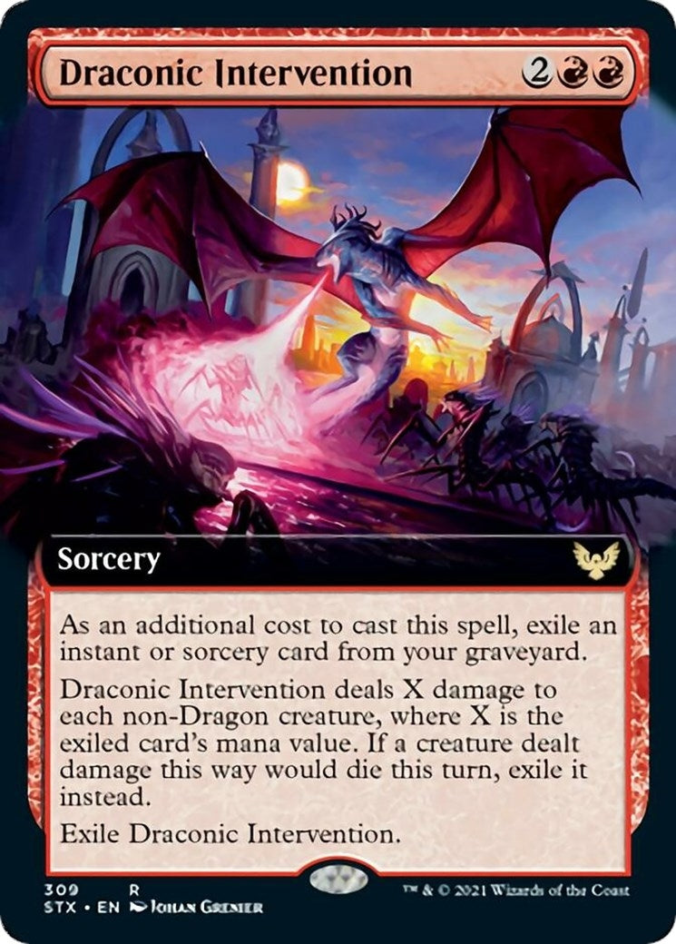 Image for Draconic Intervention (Extended Art) (309) (Strixhaven: School of Mages) - Magic: The Gathering