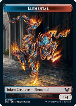 Image for Elemental (2) // Emblem - Lukka, Wayward Bonder Double-sided Token (8) (2 // 8) (Strixhaven: School of Mages) - Magic: The Gathering