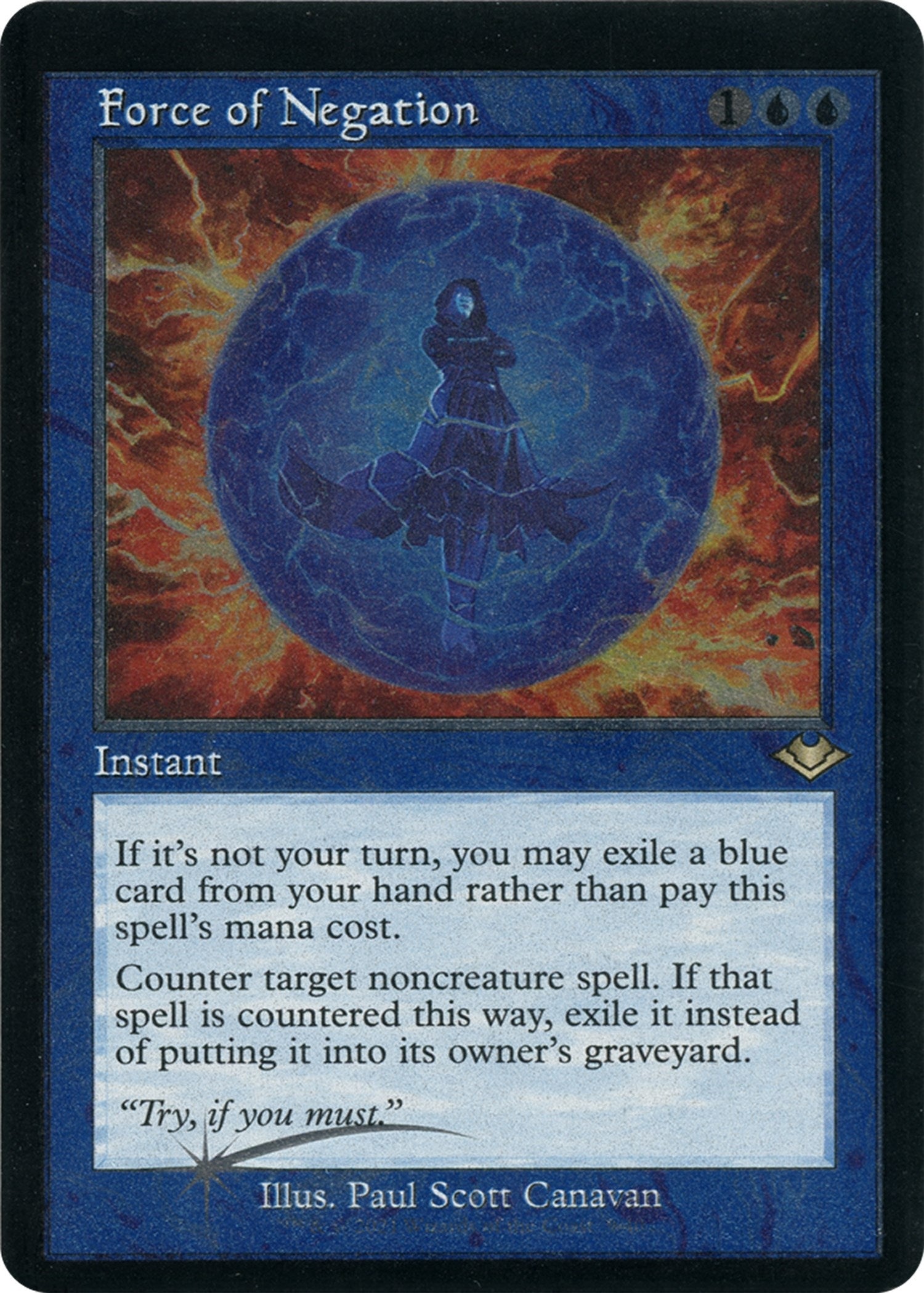 Image for Force of Negation (Retro Frame) (Foil Etched) (9) (Modern Horizons) - Magic: The Gathering