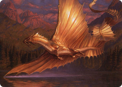 Image for Adult Gold Dragon Art Card (58) (Adventures in the Forgotten Realms) - Magic: The Gathering