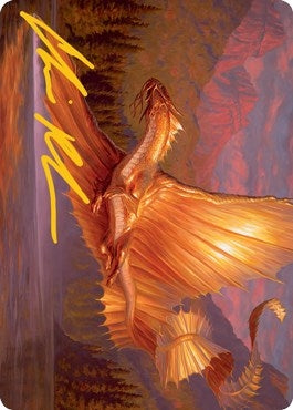 Image for Adult Gold Dragon Art Card (Gold-Stamped Signature) (58) (Adventures in the Forgotten Realms) - Magic: The Gathering