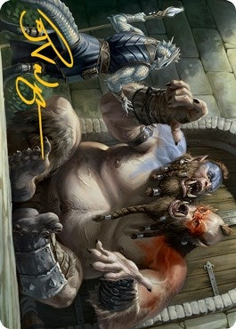 Image for Ettin Art Card (Gold-Stamped Signature) (13) (Adventures in the Forgotten Realms) - Magic: The Gathering