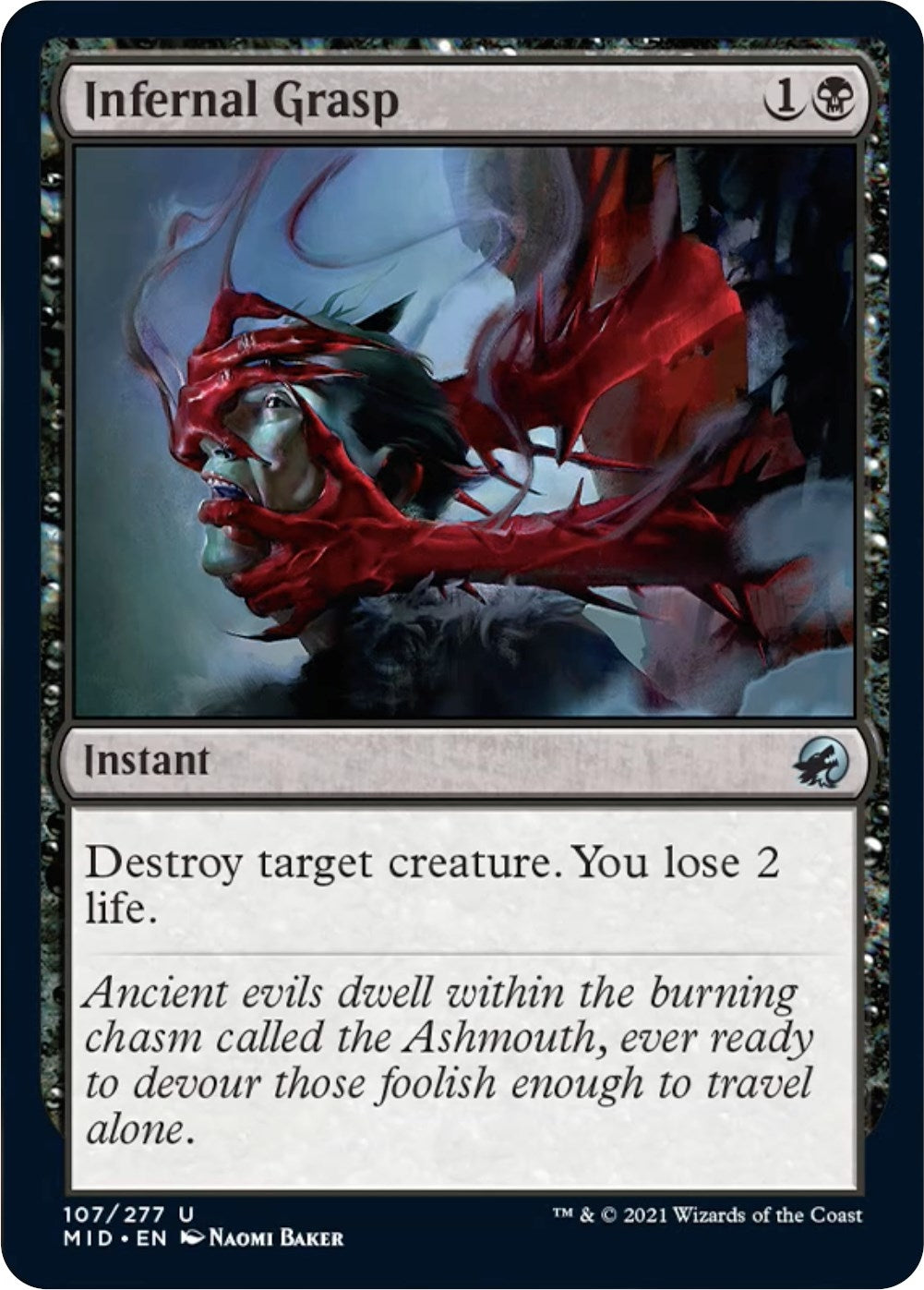 Image for Infernal Grasp (107) (Innistrad: Midnight Hunt) - Magic: The Gathering