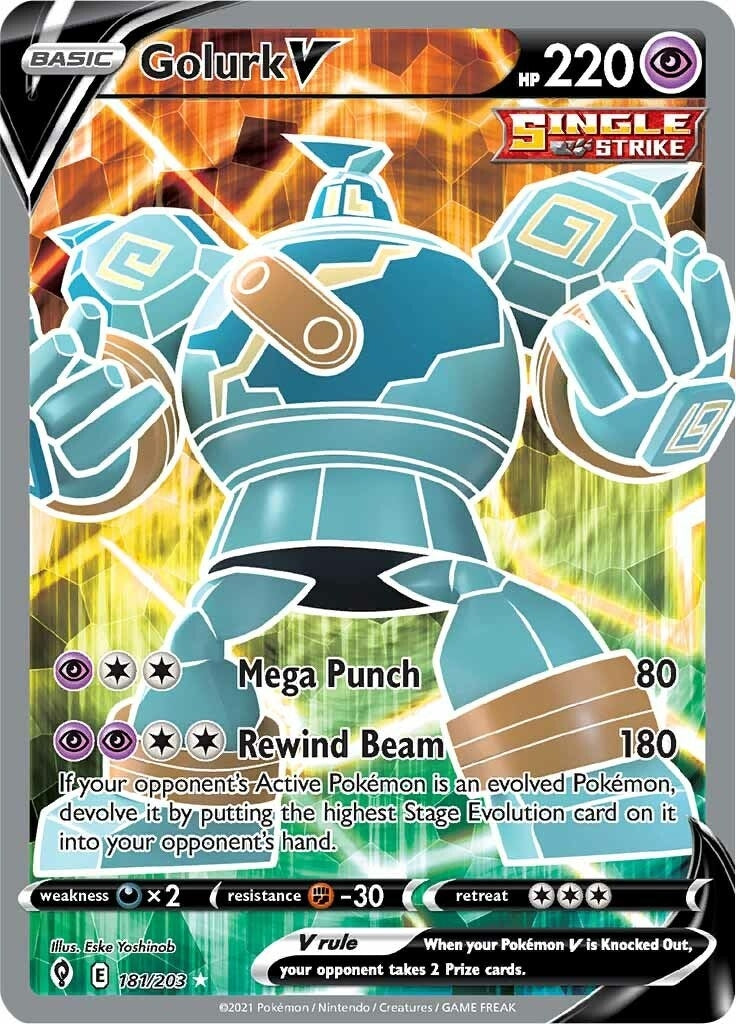 Image for Golurk V (Full Art) (181/203) (SWSH07) - Pokemon