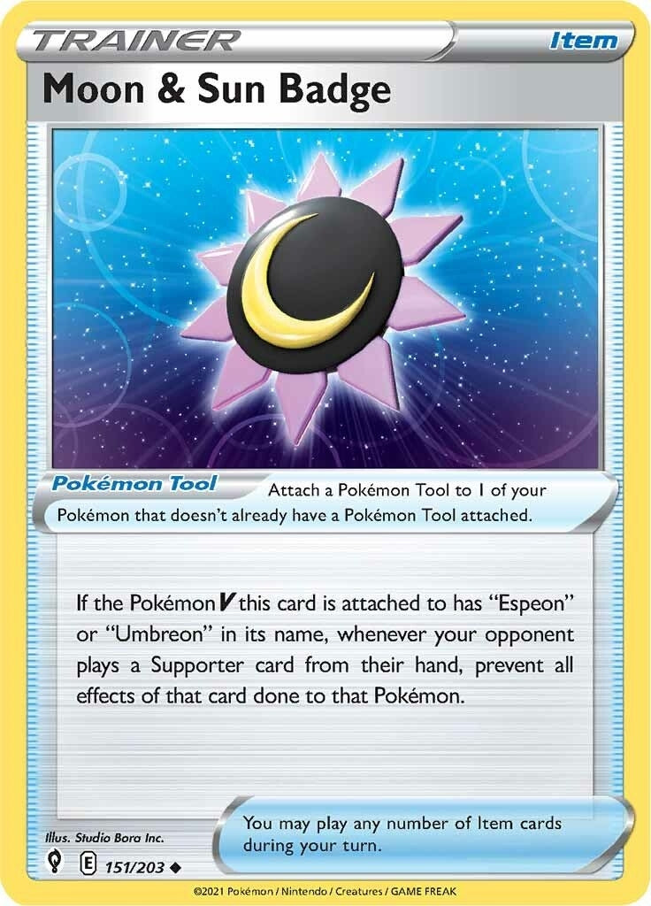 Image for Moon & Sun Badge (151/203) (SWSH07) - Pokemon