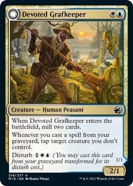 Image for Devoted Grafkeeper (218) (Innistrad: Midnight Hunt) - Magic: The Gathering