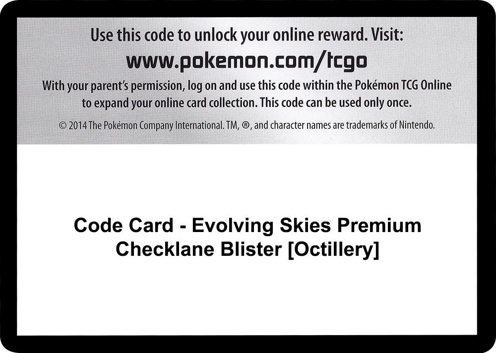 Image for Code Card - Evolving Skies Premium Checklane Blister [Octillery] (SWSH07) - Pokemon