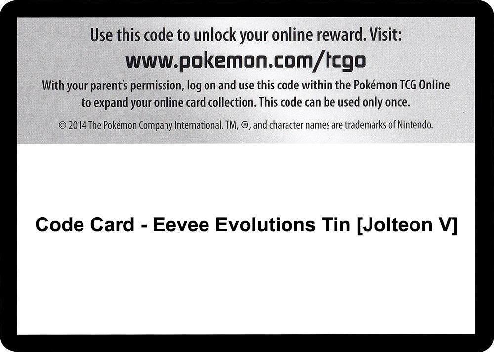 Image for Code Card - Eevee Evolutions Tin [Jolteon V] (MCAP) - Pokemon