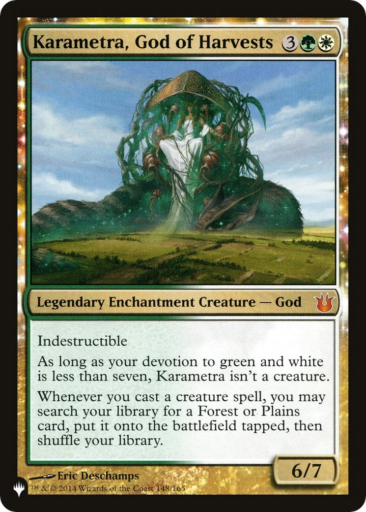 Image for Karametra, God of Harvests (148/165) (The List Reprints) - Magic: The Gathering