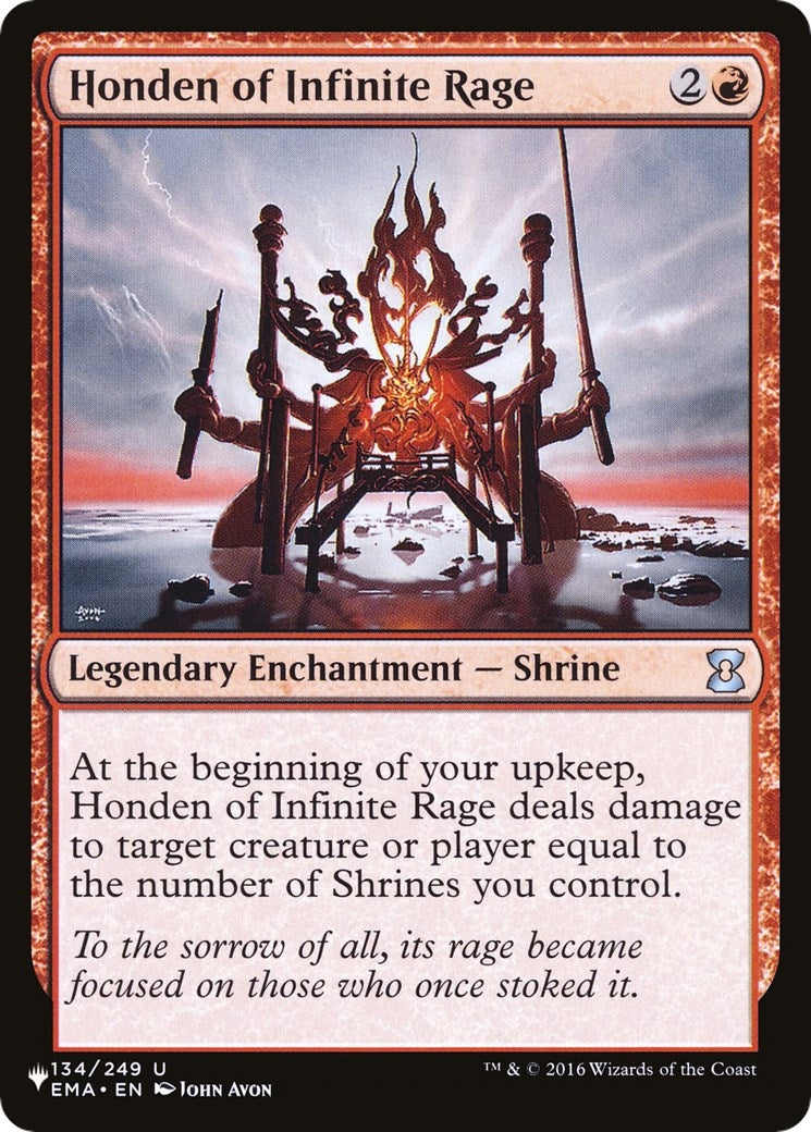 Image for Honden of Infinite Rage (134/249) (The List Reprints) - Magic: The Gathering