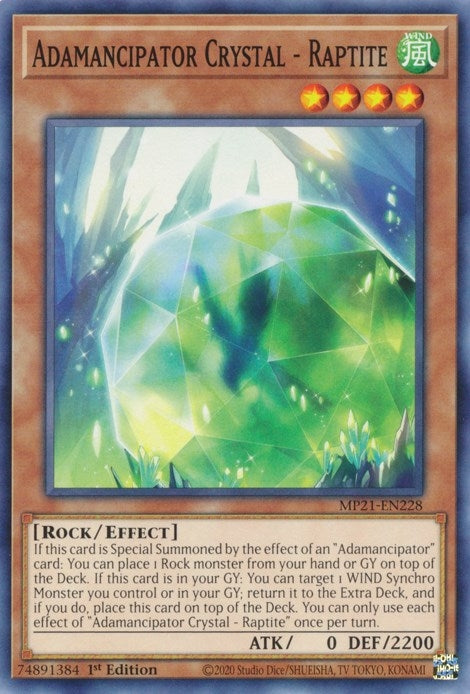 Image for Adamancipator Crystal - Raptite (MP21-EN228) (MP21) - YuGiOh