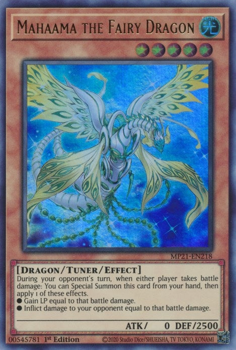 Image for Mahaama the Fairy Dragon (MP21-EN218) (MP21) - YuGiOh