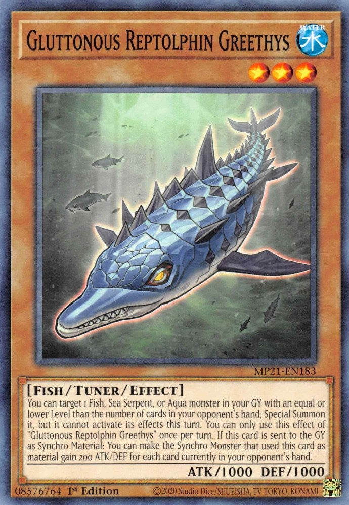 Image for Gluttonous Reptolphin Greethys (MP21-EN183) (MP21) - YuGiOh