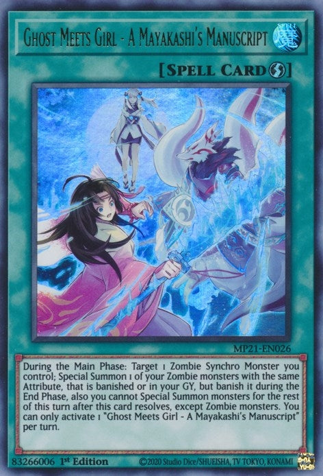 Image for Ghost Meets Girl - A Mayakashi's Manuscript (MP21-EN026) (MP21) - YuGiOh