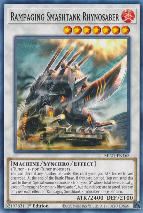 Image for Rampaging Smashtank Rhynosaber (MP21-EN163) (MP21) - YuGiOh