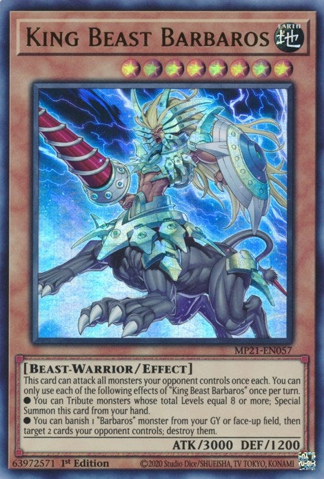 Image for King Beast Barbaros (MP21-EN057) (MP21) - YuGiOh