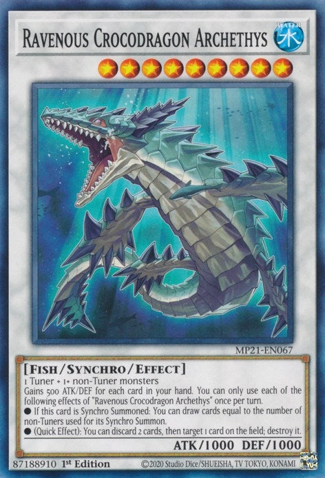 Image for Ravenous Crocodragon Archethys (MP21-EN067) (MP21) - YuGiOh