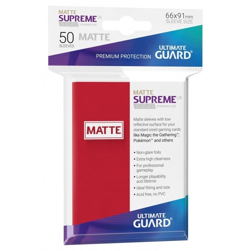 Image for Matte Sleeve - Supreme UX Sleeves Red (50-Pack) - Card Sleeves