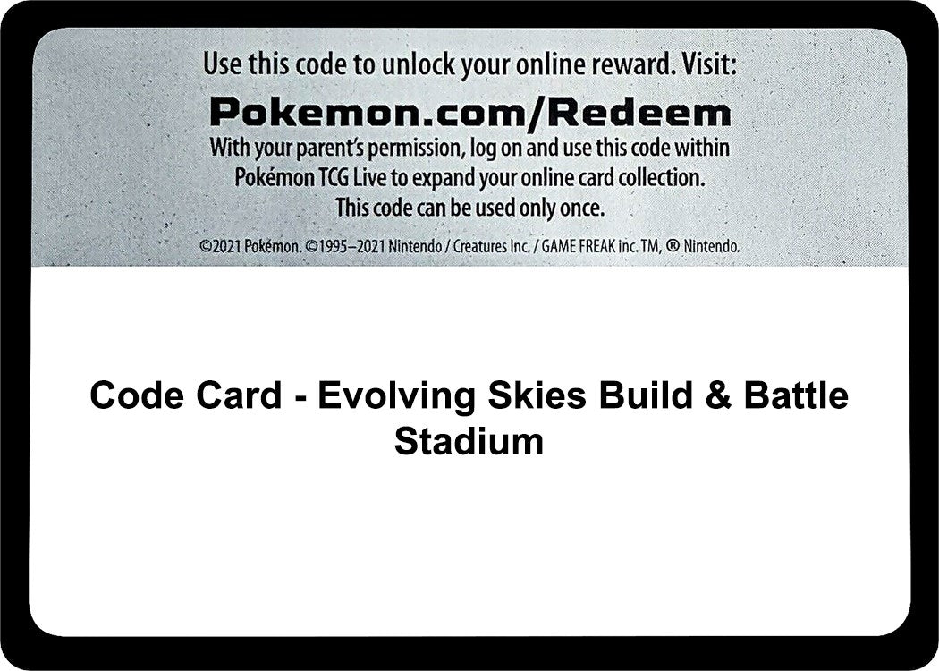Image for Code Card - Evolving Skies Build & Battle Stadium (SWSH07) - Pokemon