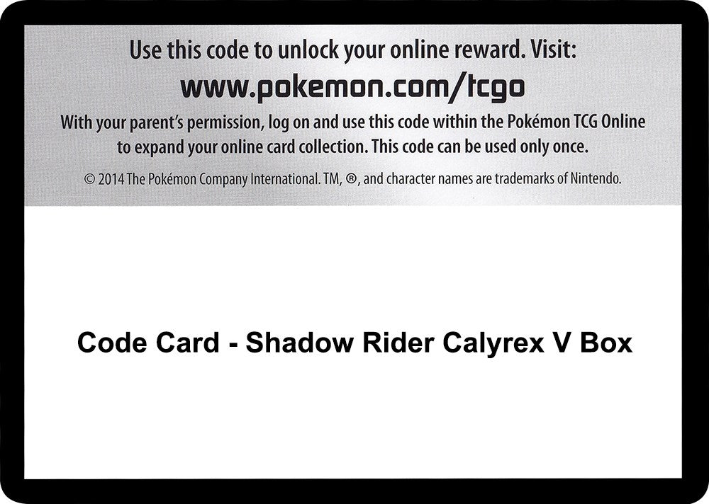 Image for Code Card - Shadow Rider Calyrex V Box (SWSH06) - Pokemon