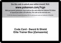 Image for Code Card - Sword & Shield Elite Trainer Box [Zamazenta] (SWSH01) - Pokemon