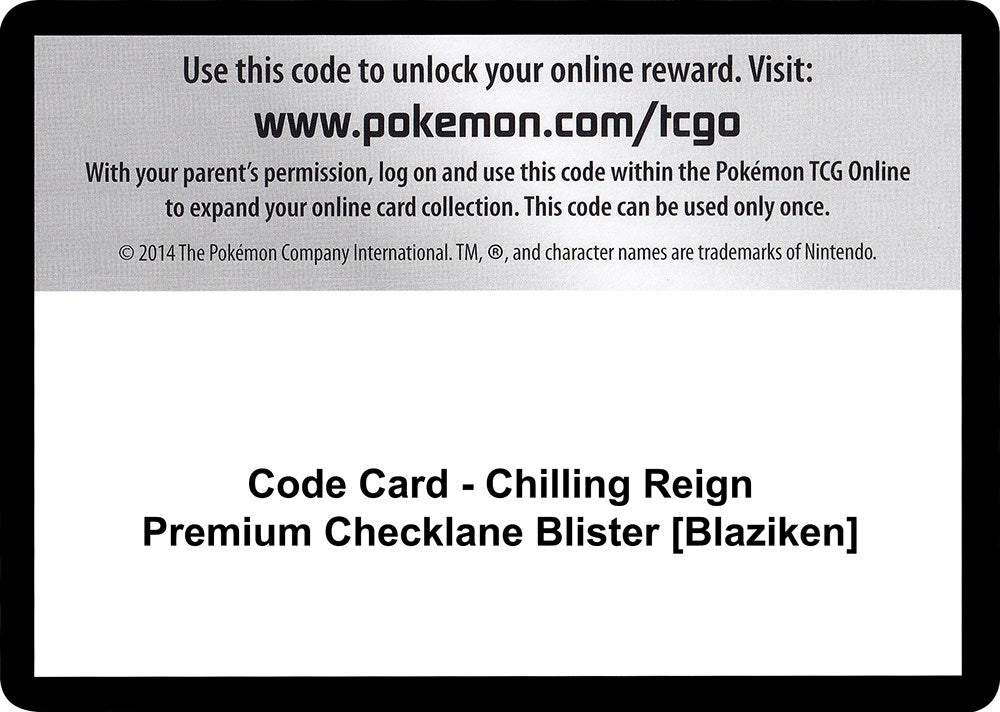 Image for Code Card - Chilling Reign Premium Checklane Blister [Blaziken] (SWSH06) - Pokemon