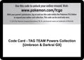 Image for Code Card - TAG TEAM Powers Collection [Umbreon & Darkrai GX] (MCAP) - Pokemon