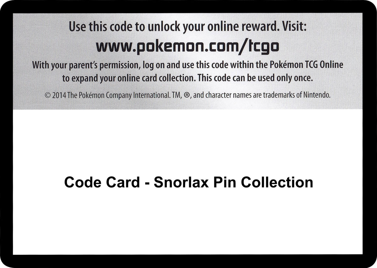 Image for Code Card - Snorlax Pin Collection (SWSH01) - Pokemon