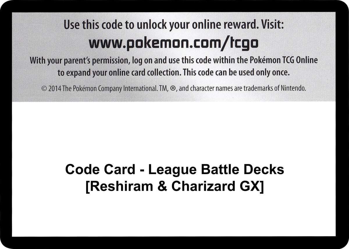 Image for Code Card - League Battle Decks [Reshiram & Charizard GX] (MCAP) - Pokemon