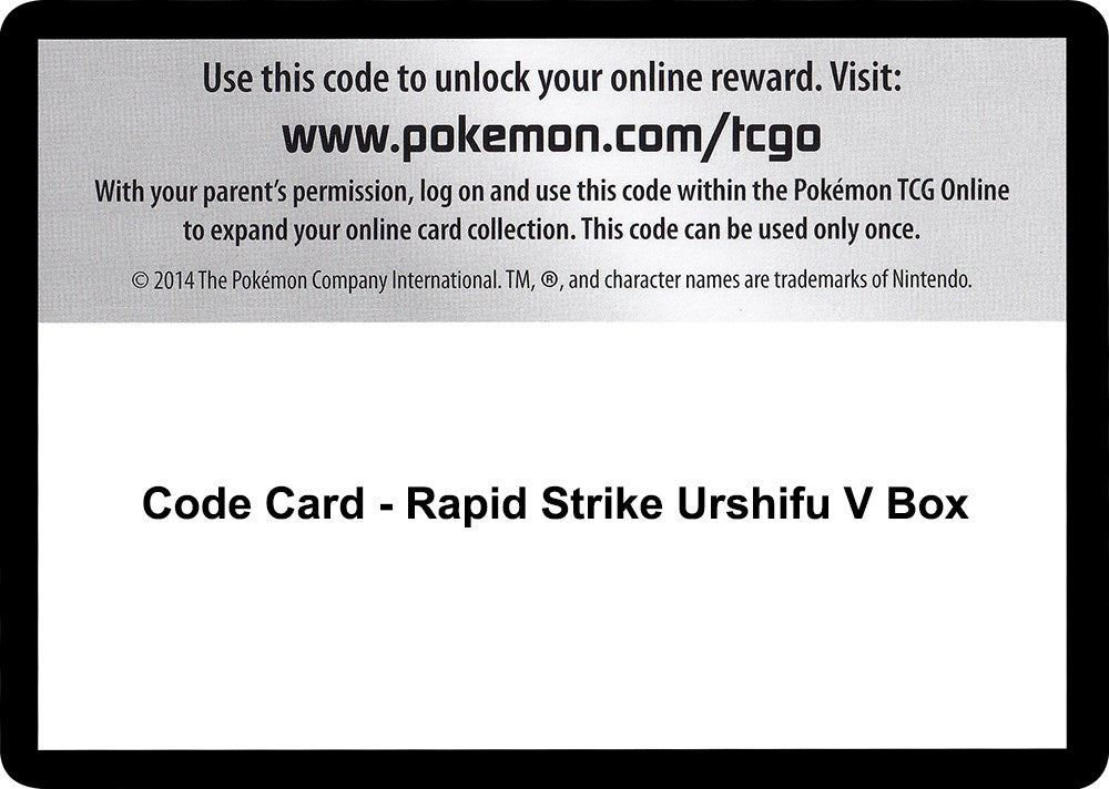 Image for Code Card - Rapid Strike Urshifu V Box (SWSH05) - Pokemon