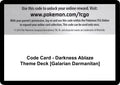 Image for Code Card - Darkness Ablaze Theme Deck [Galarian Darmanitan] (SWSH03) - Pokemon