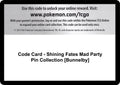 Image for Code Card - Shining Fates Mad Party Pin Collection [Bunnelby] (SHF) - Pokemon