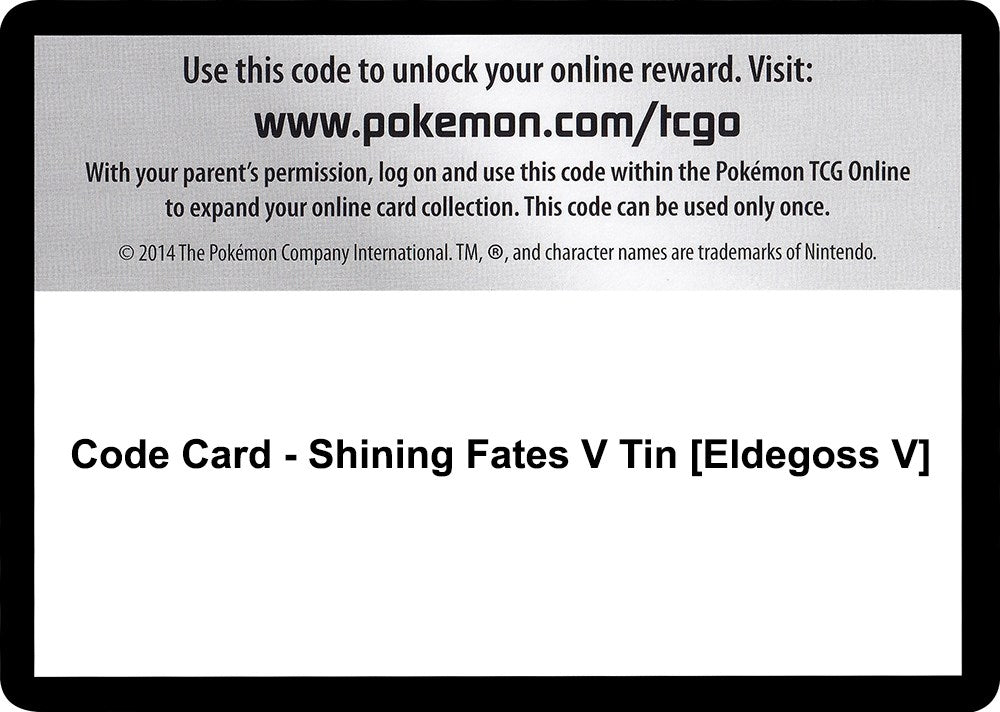 Image for Code Card - Shining Fates V Tin [Eldegoss V] (SHF) - Pokemon
