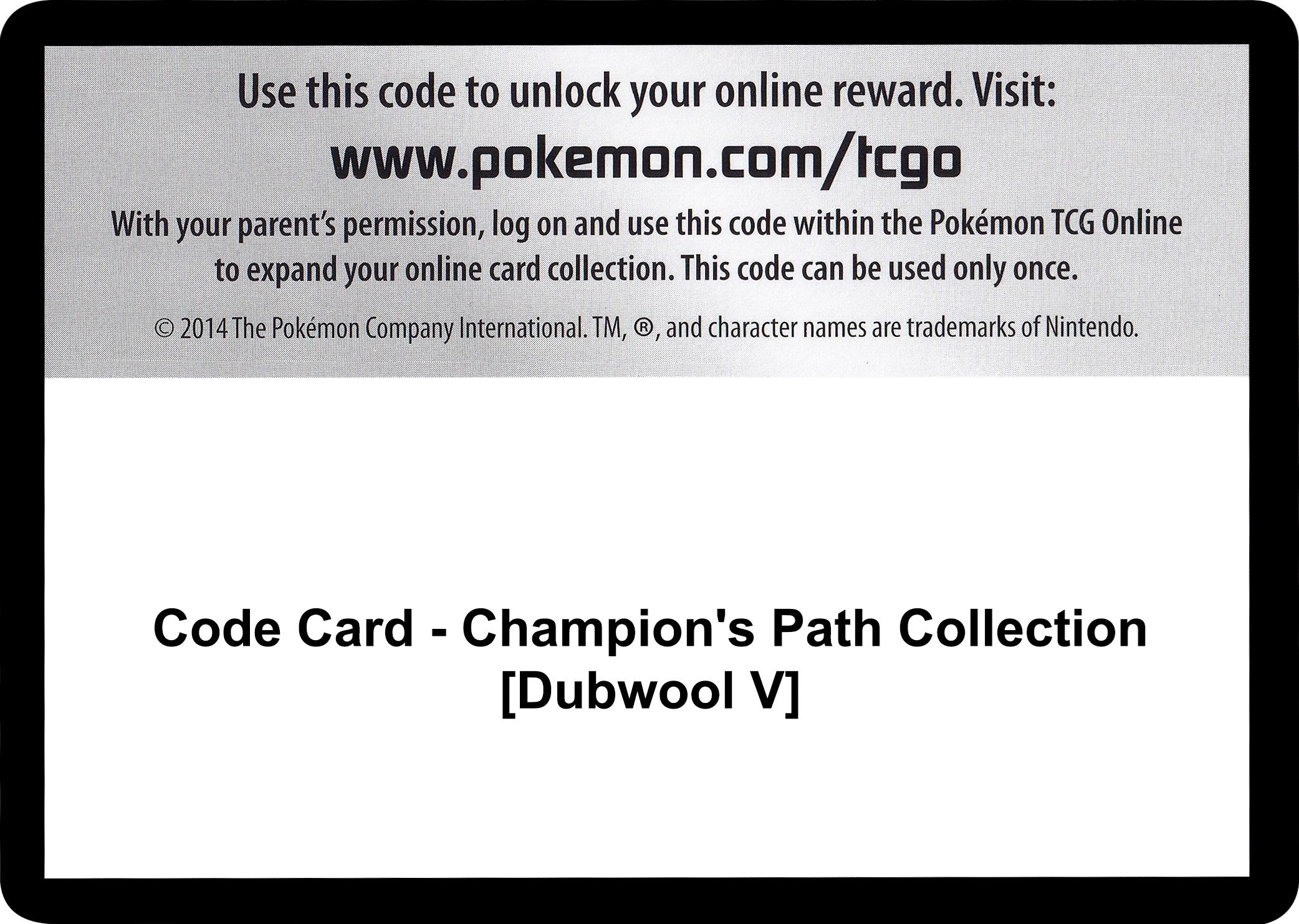 Image for Code Card - Champion's Path Collection [Dubwool V] (CHP) - Pokemon