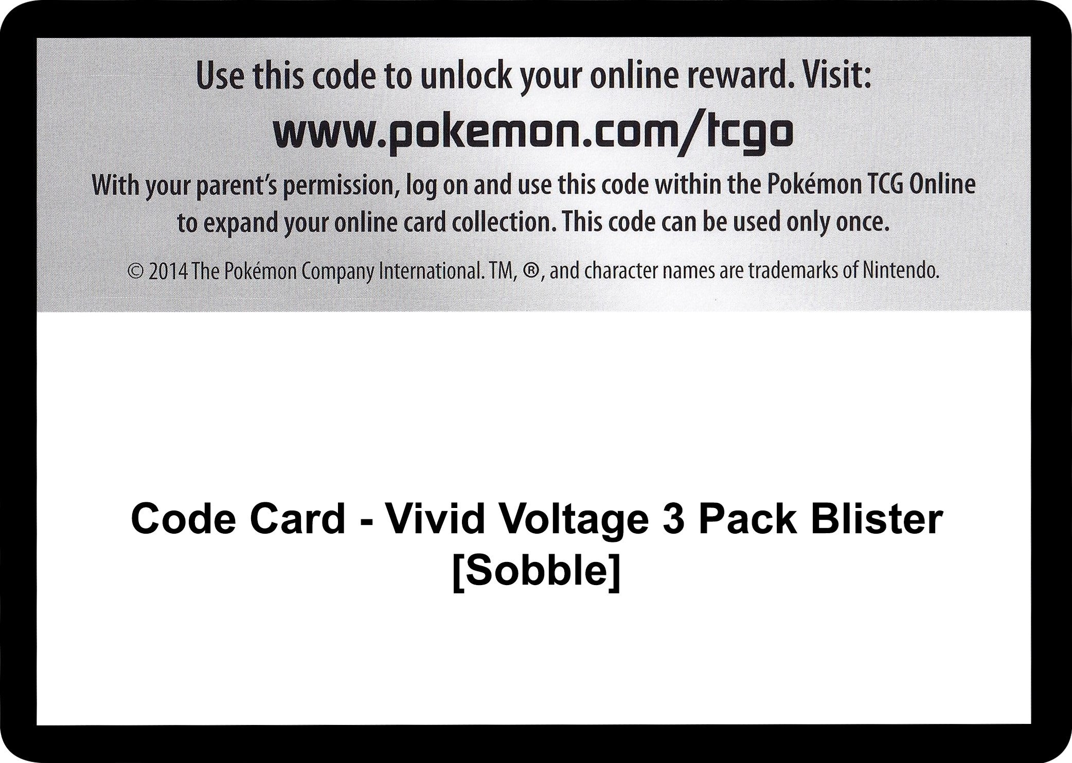 Image for Code Card - Vivid Voltage 3 Pack Blister [Sobble] (SWSH04) - Pokemon