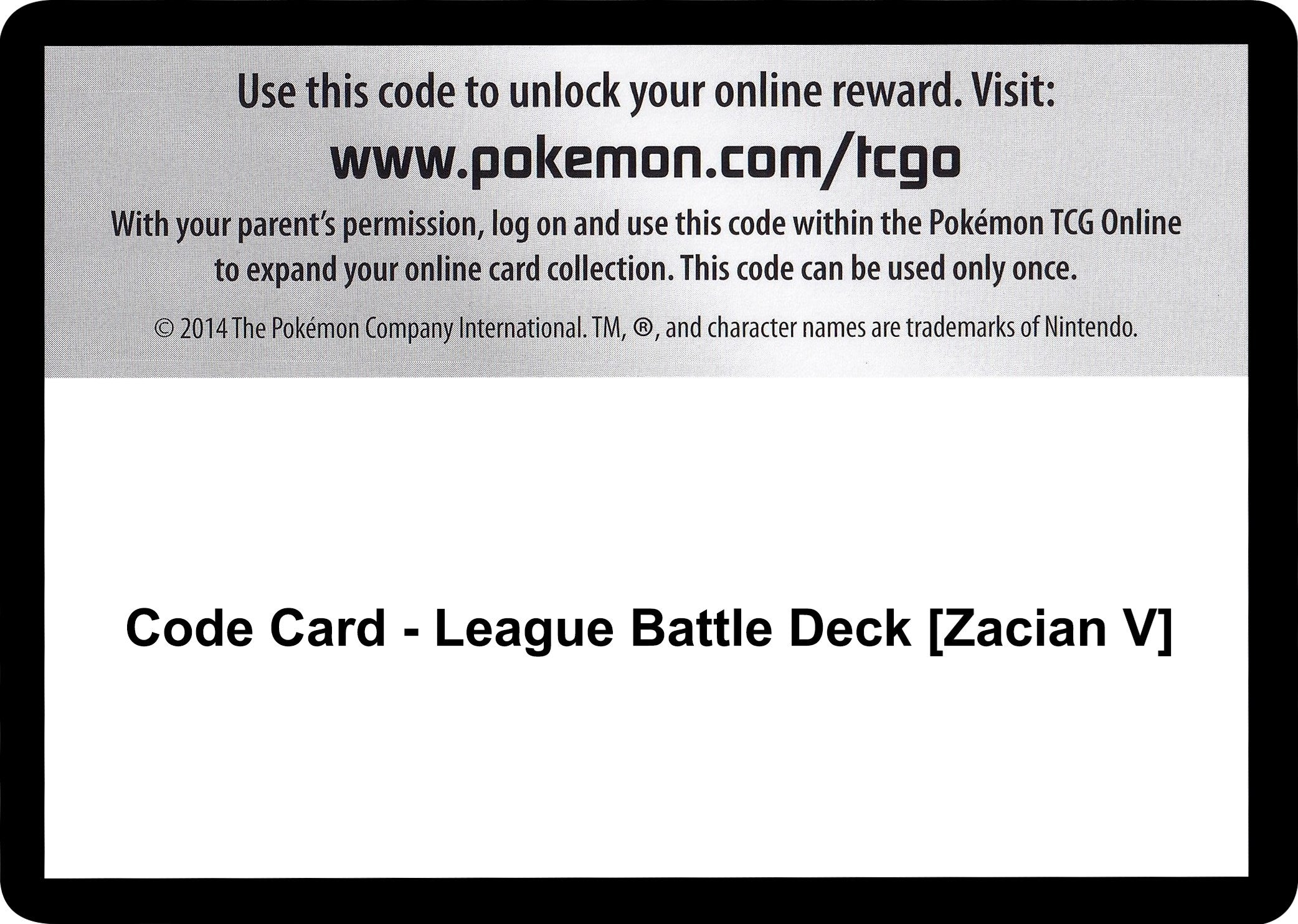 Image for Code Card - League Battle Deck [Zacian V] (MCAP) - Pokemon
