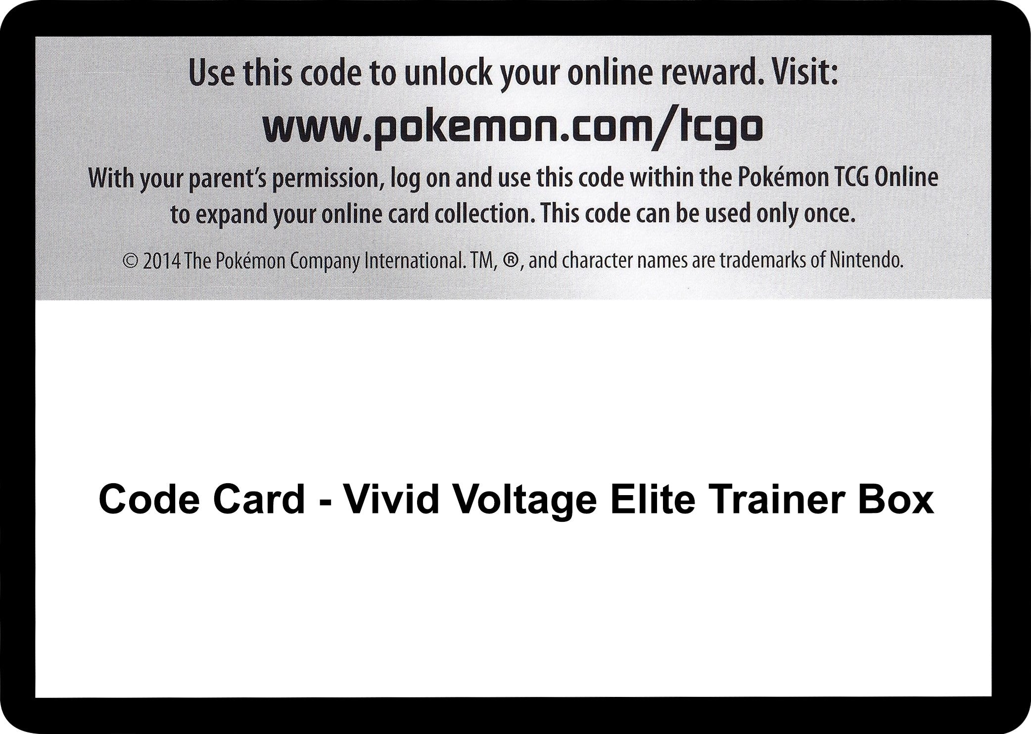 Image for Code Card - Vivid Voltage Elite Trainer Box (SWSH04) - Pokemon