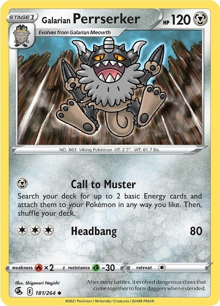 Image for Galarian Perrserker (181/264) (SWSH08) - Pokemon