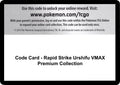 Image for Code Card - Rapid Strike Urshifu VMAX Premium Collection (SWSH08) - Pokemon