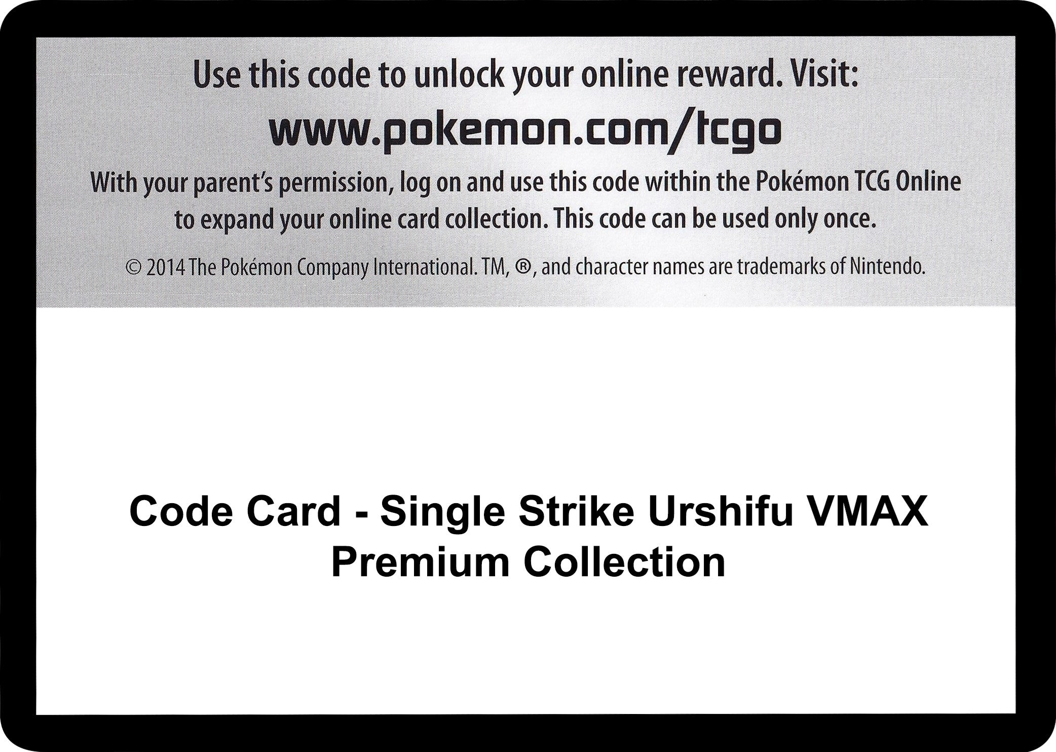 Image for Code Card - Single Strike Urshifu VMAX Premium Collection (SWSH08) - Pokemon