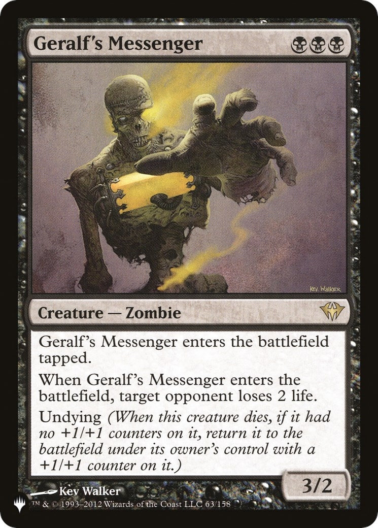 Image for Geralf's Messenger (63/158) (The List Reprints) - Magic: The Gathering