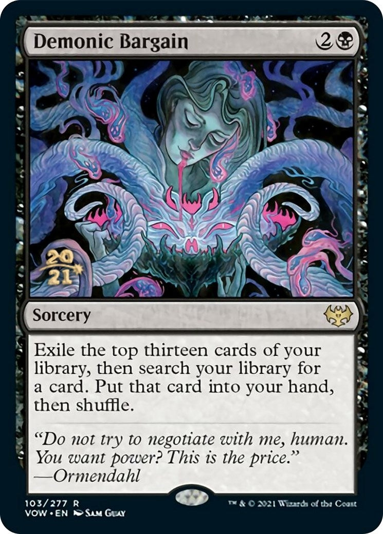 Image for Demonic Bargain (103) (Prerelease Cards) - Magic: The Gathering
